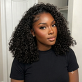 Minimal Leave Out [WEAR GO HALF WIG]  Coily Curly Half Wig Seamless Kinky Curly Flip Over Wig Beginner Friendly