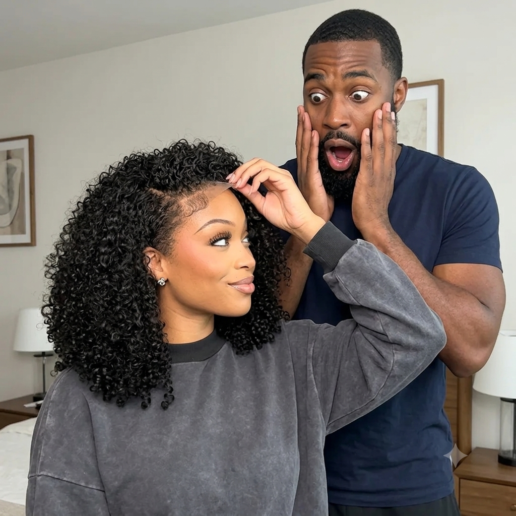 Minimal Leave Out [WEAR GO HALF WIG]  Coily Curly Half Wig Seamless Kinky Curly Flip Over Wig Beginner Friendly