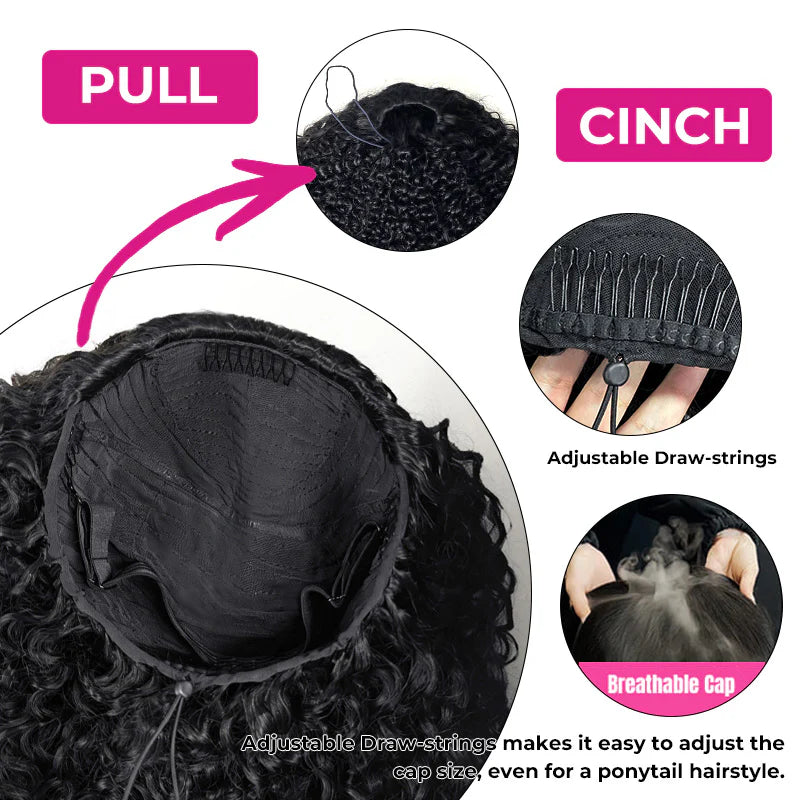 Minimal Leave Out [WEAR GO HALF WIG]  Coily Curly Half Wig Seamless Kinky Curly Flip Over Wig Beginner Friendly